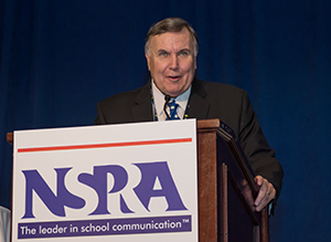 Rich Bagin, APR, stands at the podium at an NSPRA Seminar